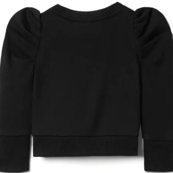 NWOT Janie and Jack Black Sweatshirt Top w/White Applique Flowers Size 12-18 M - Picture 2 of 4